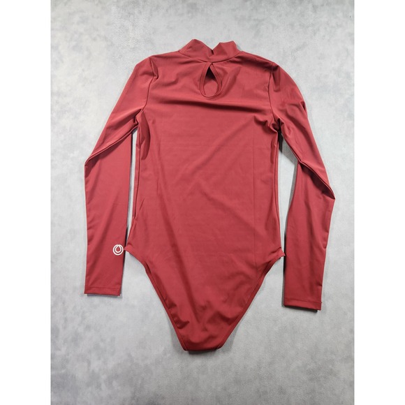 MONAT GEAR Body Suit New Womens Size Large Maroon Nylon Spandex Mock Neck NWT - Picture 7 of 13